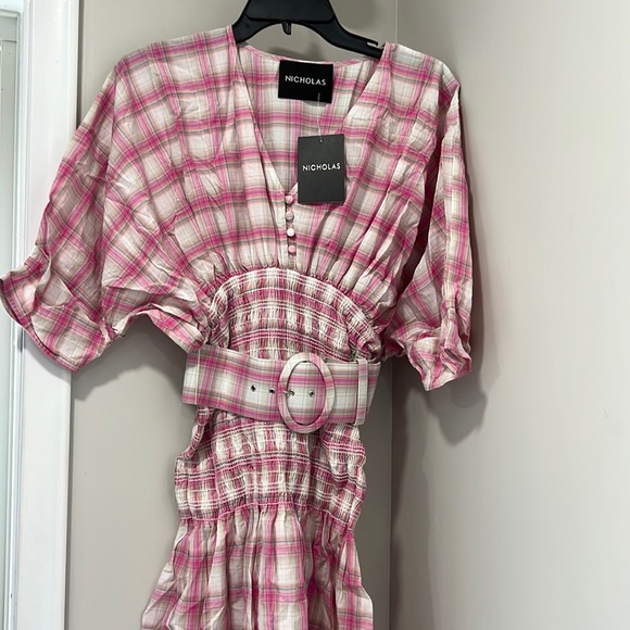 Nicholas  Smocked Panel Dress pink - Picture 3 of 9